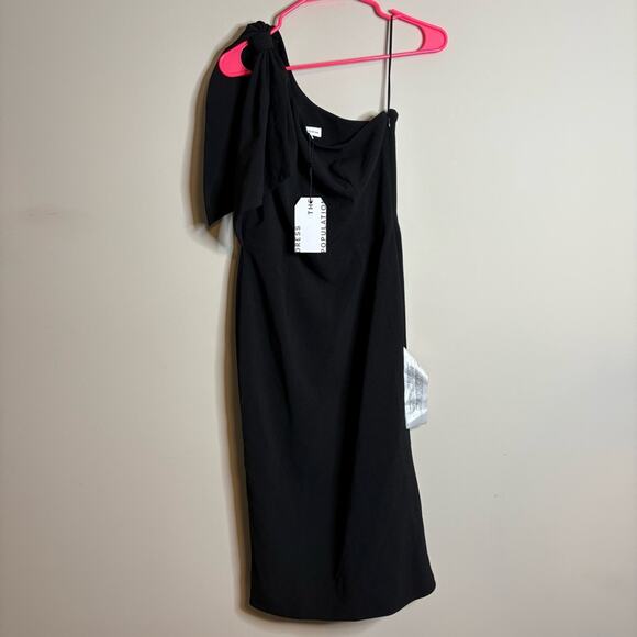 NWT DRESS THE POPULATION Tiffany Black One Shoulder Cocktail Dress Size Small - Picture 6 of 8